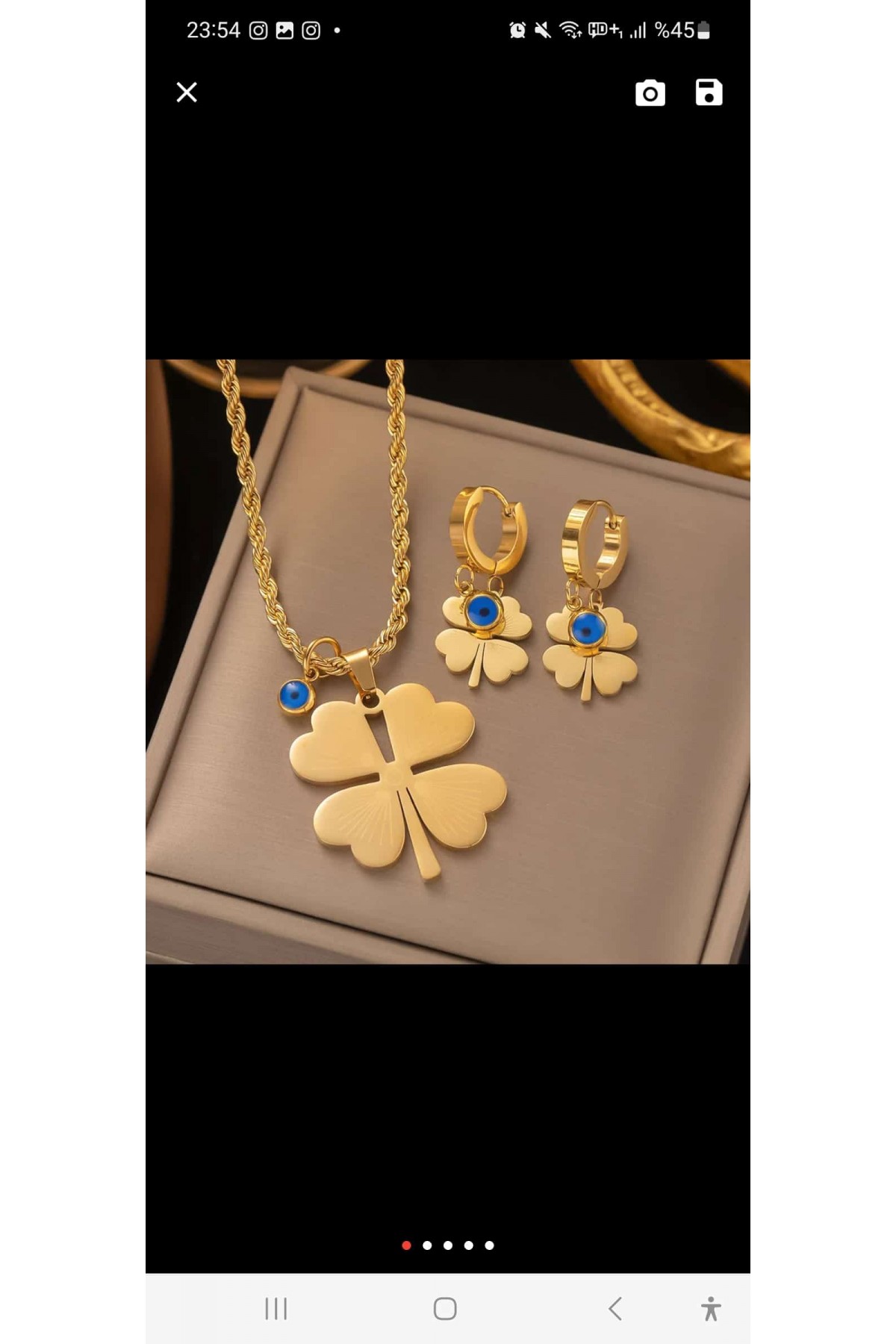 İsimli yonca küpe set